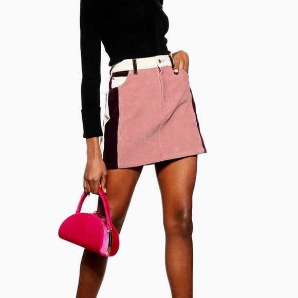Rare Topshop color block corduroy skirt - Picture 2 of 6